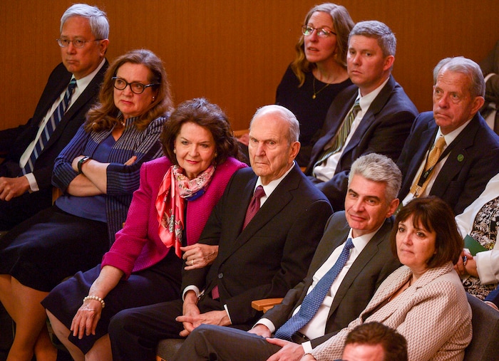 Leah Hogsten  |  The Salt Lake Tribune  Russell M. Nelson, the 17th and current president of The Church of Jesus Christ of Latter-day Saints and his wife Wendy attended the ceremony. Utah Valley University inaugurated its first female president Wednesday. Astrid Tuminez became the university’s seventh president, March 27, 2019 and will oversee a campus of over 37,000 students with a top-tier teaching program, a competitive business school and a popular open admissions policy. Born and raised in the Philippines, she has a bachelor’s degree from Brigham Young University, a master’s degree from Harvard University and a doctorate from Massachusetts Institute of Technology.