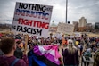 (Trent Nelson  |  The Salt Lake Tribune) People rally at the Utah Capitol in Salt Lake City to protest Donald Trump on Monday, Feb. 17, 2025.