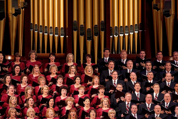 (Trent Nelson  |  The Salt Lake Tribune) The Mormon Tabernacle Choir performs at the First Presidency Christmas Devotional Sunday, December 5, 2010 held at the LDS Conference Center in Salt Lake City.