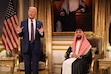 (Will Heath  |  NBC) James Austin Johnson, left, as Donald Trump and Emil Wakim as Crown Prince Mohammed bin Salman during the "cold open" of the May 17, 2025, episode of "Saturday Night Live."