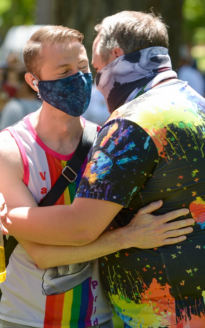 (Leah Hogsten  |  The Salt Lake Tribune) Over 1,000 Pride for Black Lives Matter supporters rallied at Liberty Park, Sunday, June 14, 2020 for over three hours before marching throughout Salt Lake City to join the Las Vidas Negras Importan Rally at Washington Square.